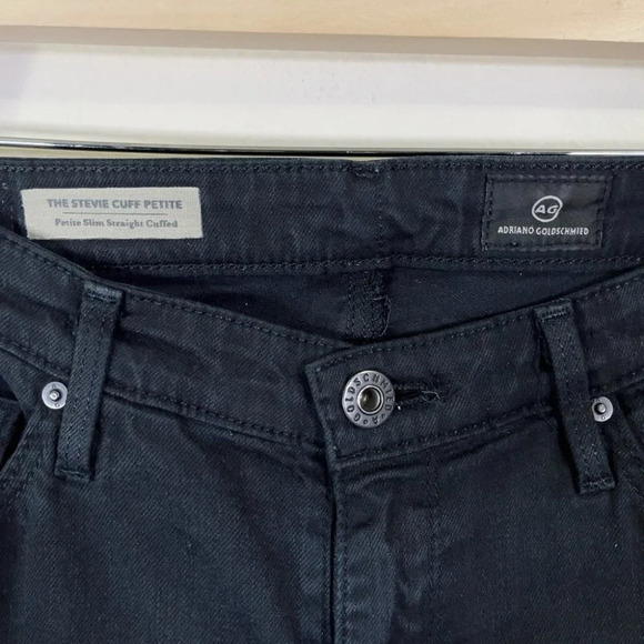 AG Adriano Goldschmied The Stevie Cuff Ankle Straight Petite Dark Wash Jeans - Picture 7 of 13